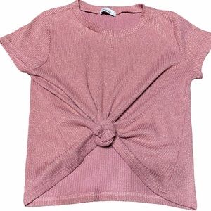 TeenBell Pink Knot Crop Top Size M